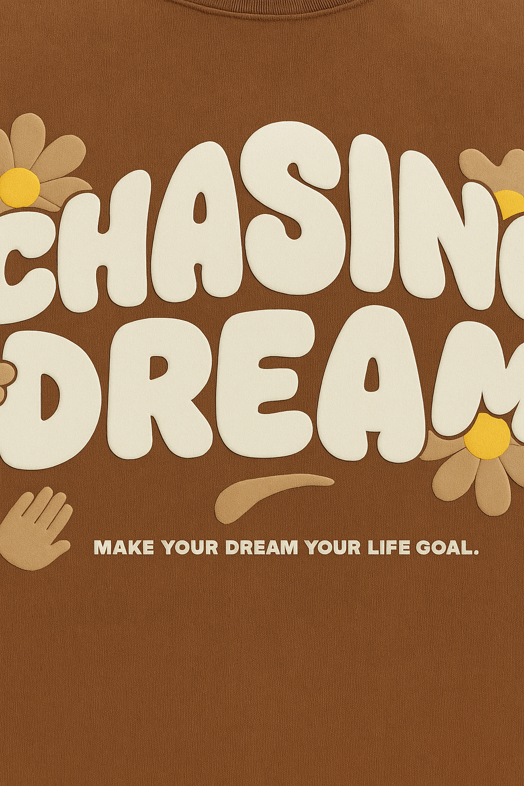 'Chasing Dream' Brown Unisex Oversized Tshirt