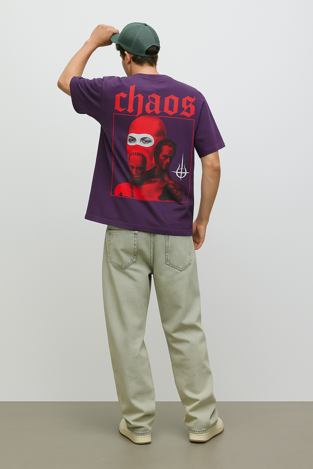 'Chaos' Unisex Purple Oversized Tshirt