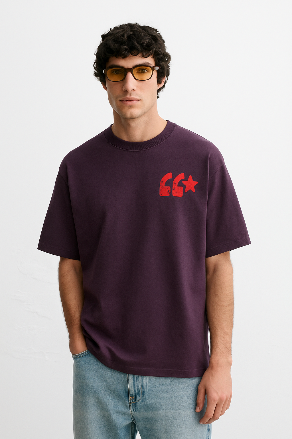 'Chaos' Unisex Purple Oversized Tshirt