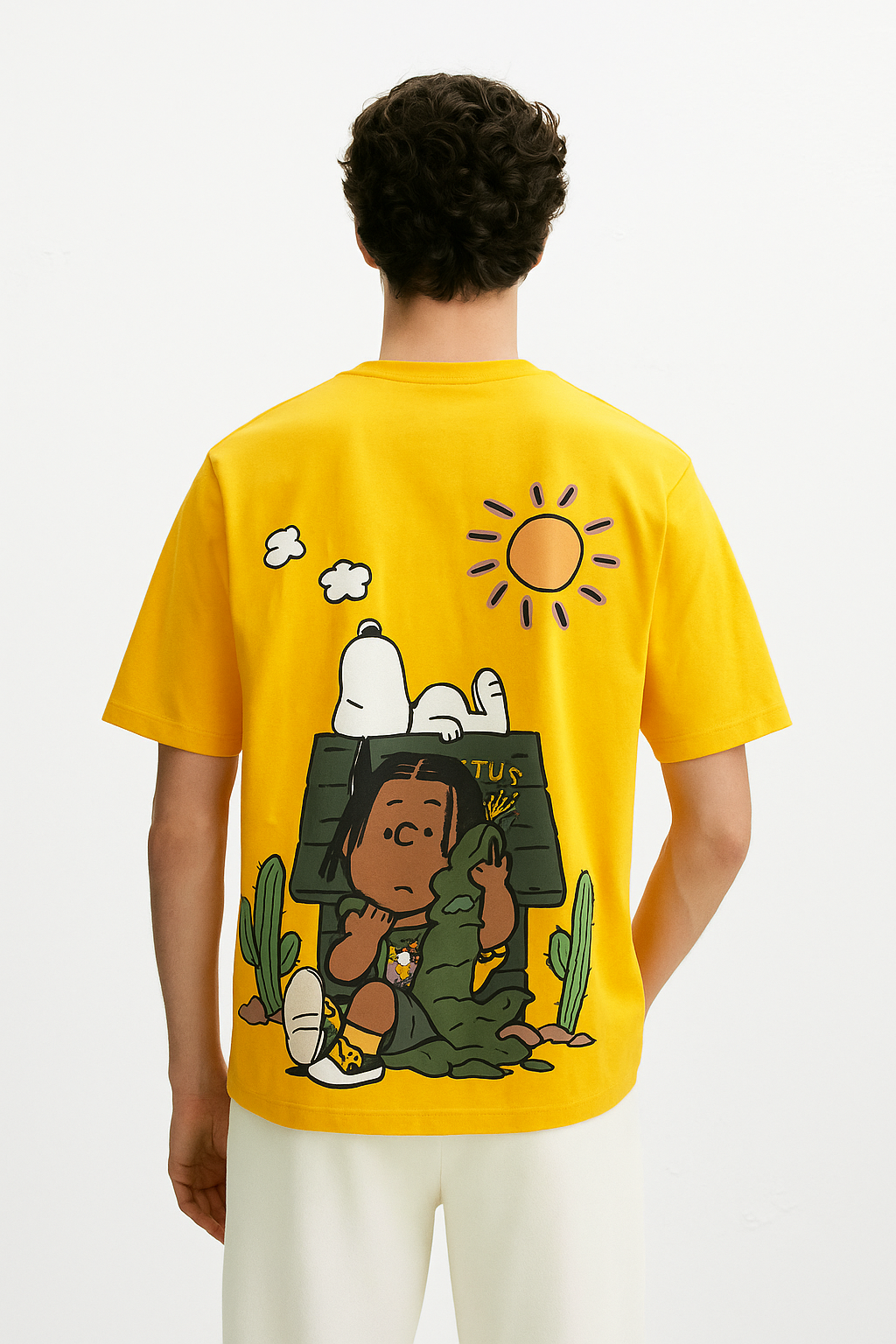 'Snoopy' Yellow Unisex Oversized Tshirt