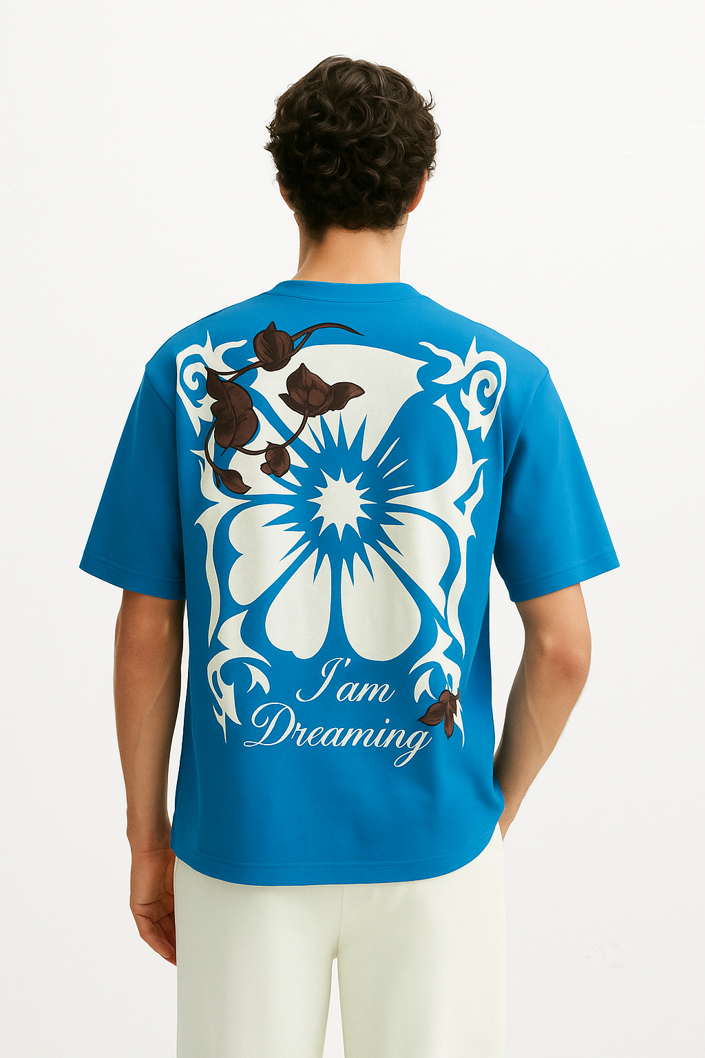 'I am Dreaming' Sky Blue Oversized Tshirt