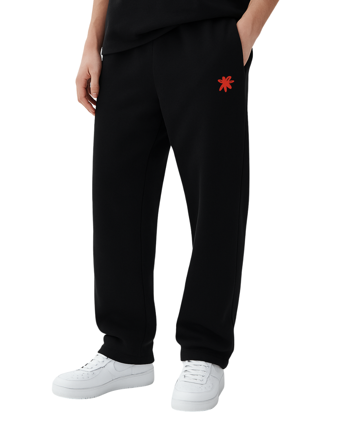 Black Unisex Straight Fit Sweatpants