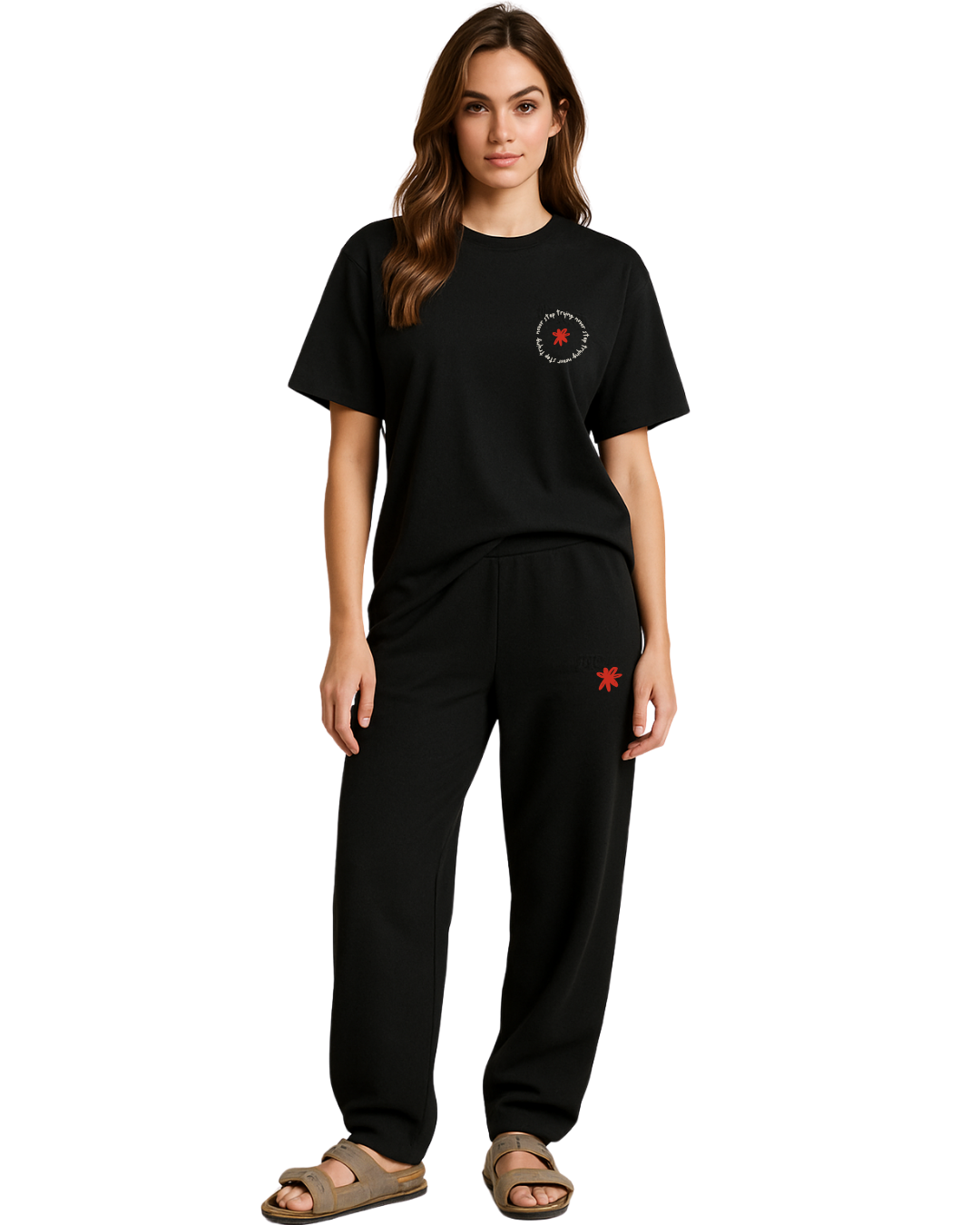 'Never Stop' Unisex Black Co-ord Set