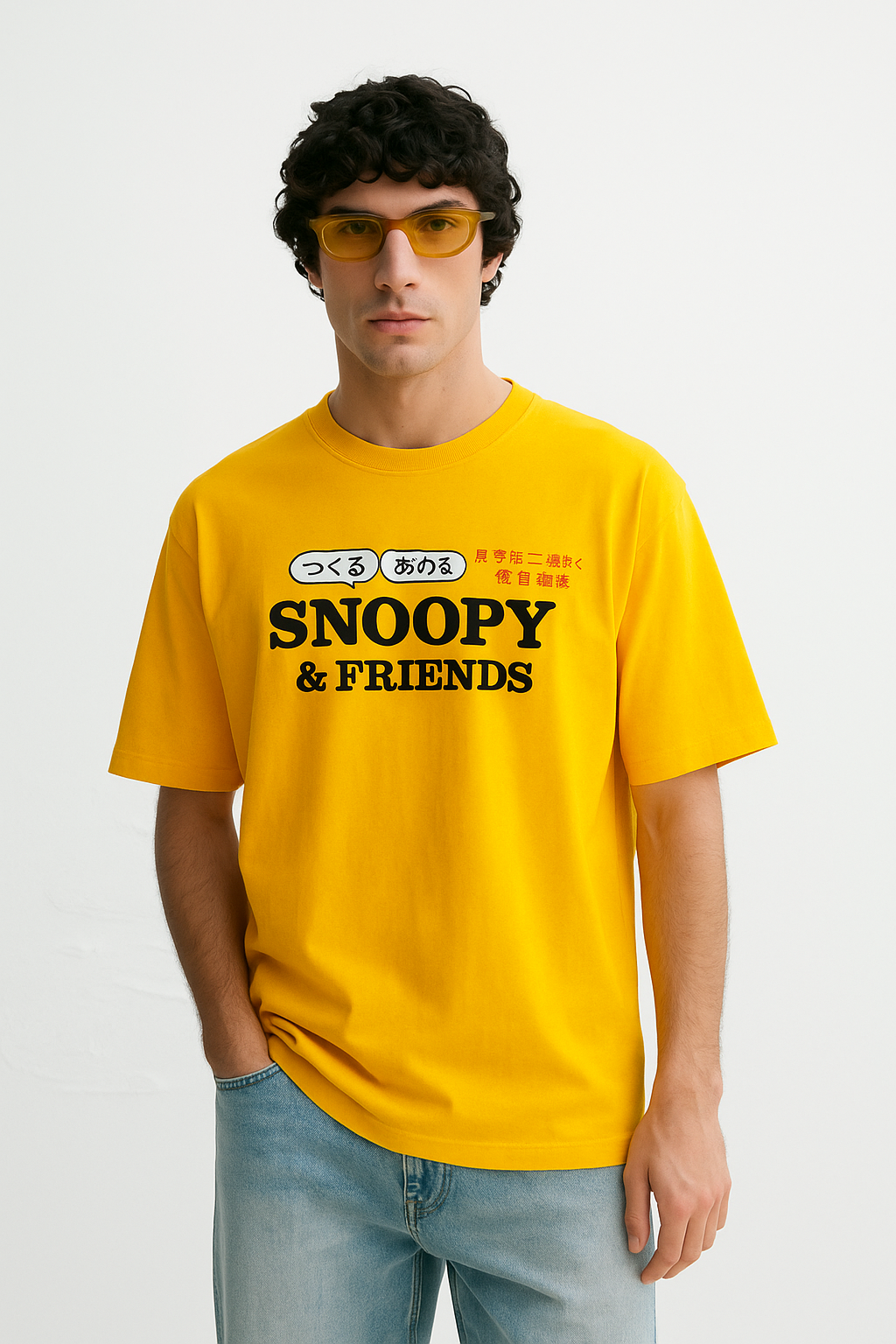 'Snoopy' Yellow Unisex Oversized Tshirt