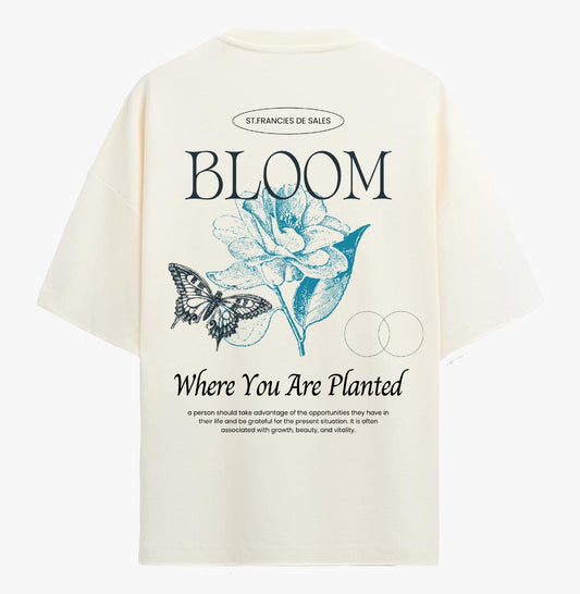 CREAM BLOOM OVERSIZED T-SHIRT