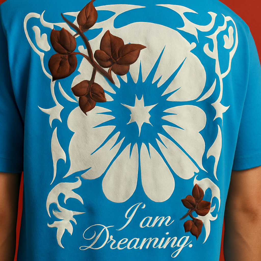 'I am Dreaming' Sky Blue Oversized Tshirt