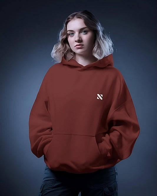 BASIC MAROON OVERSIZED HOODIE