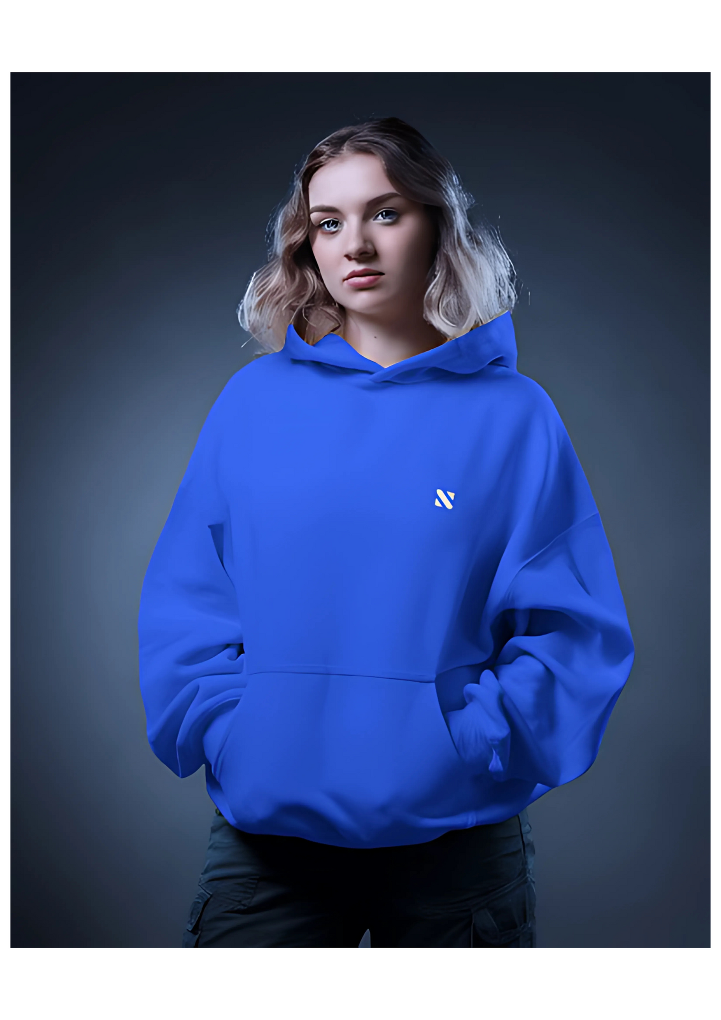 BASIC ROYAL BLUE OVERSIZED HOODIE