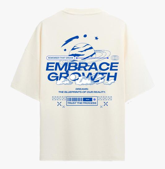 CREAM EMBRACE GROWTH OVERSIZED T-SHIRT